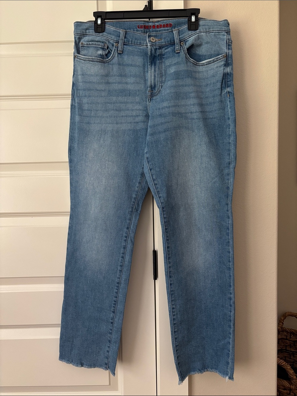 Lucky Brand Sweet Mid-Rise Straight Frayed Jeans